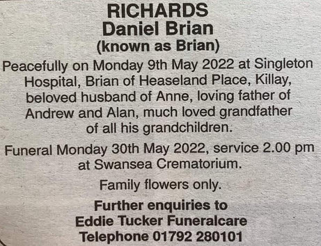 Obituary Brian Richards